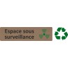 Plaque de porte économique " Espace sous surveillance "