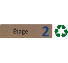 Plaque de porte standard en bois 2.0 " Etage 2 "