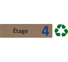 Plaque de porte standard en bois 2.0 " Etage 4 "