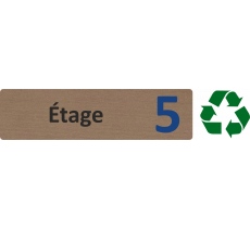 Plaque de porte standard en bois 2.0 " Etage 5 "