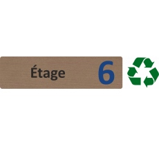 Plaque de porte standard en bois 2.0 " Etage 6 "