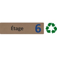 Plaque de porte standard en bois 2.0 " Etage 6 "