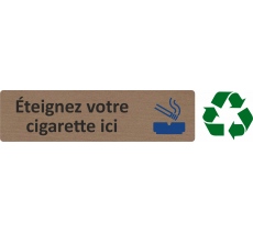 Plaque de porte standard en bois 2.0 " Eteignez votre cigarette ici "