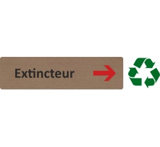 Plaque de porte standard en bois 2.0 " Extincteur à droite "