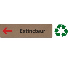 Plaque de porte standard en bois 2.0 " Extincteur à gauche "