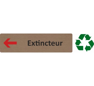 Plaque de porte économique " Extincteur à gauche "