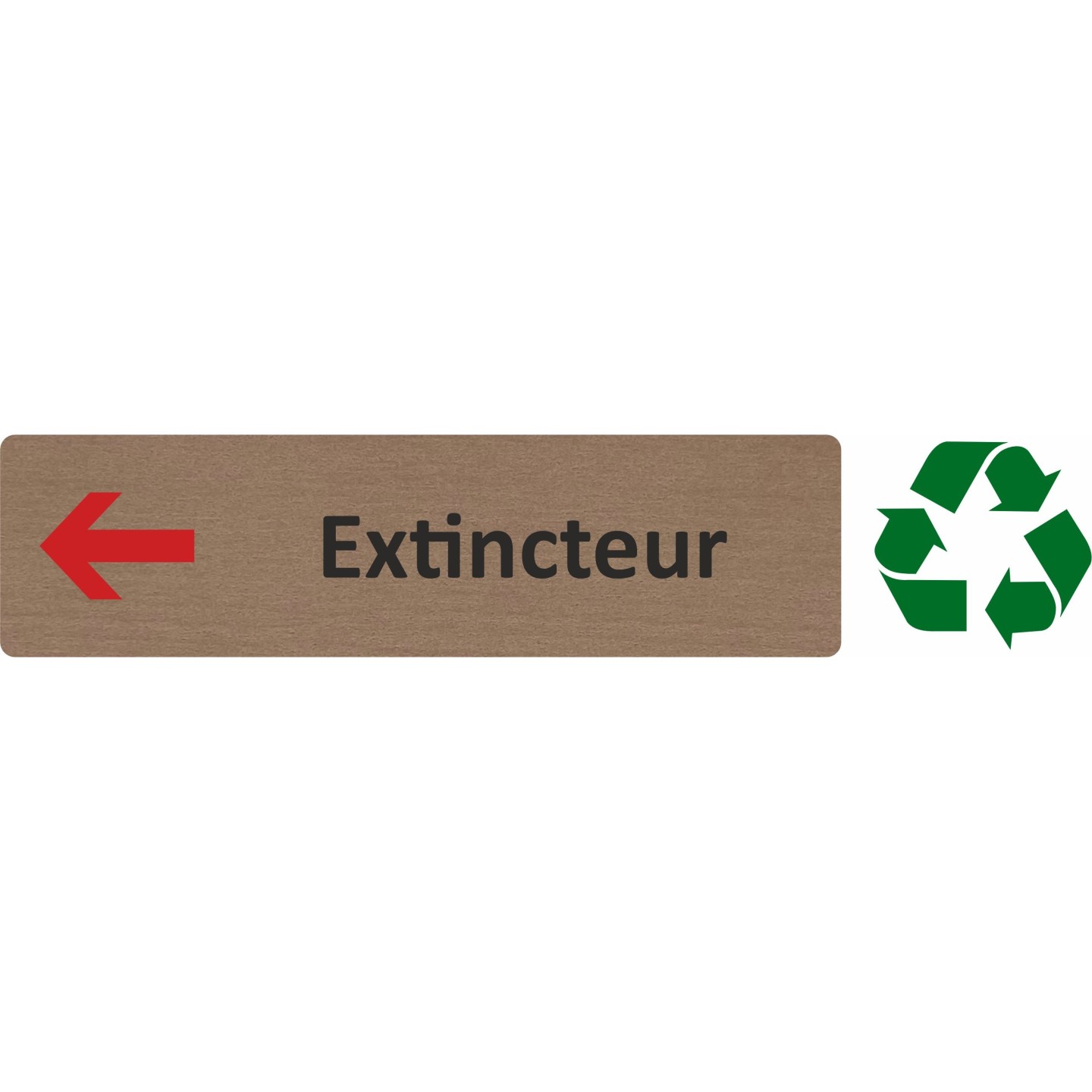 Plaque de porte économique " Extincteur à gauche "
