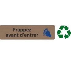 Plaque de porte économique " Frappez avant d'entrer "