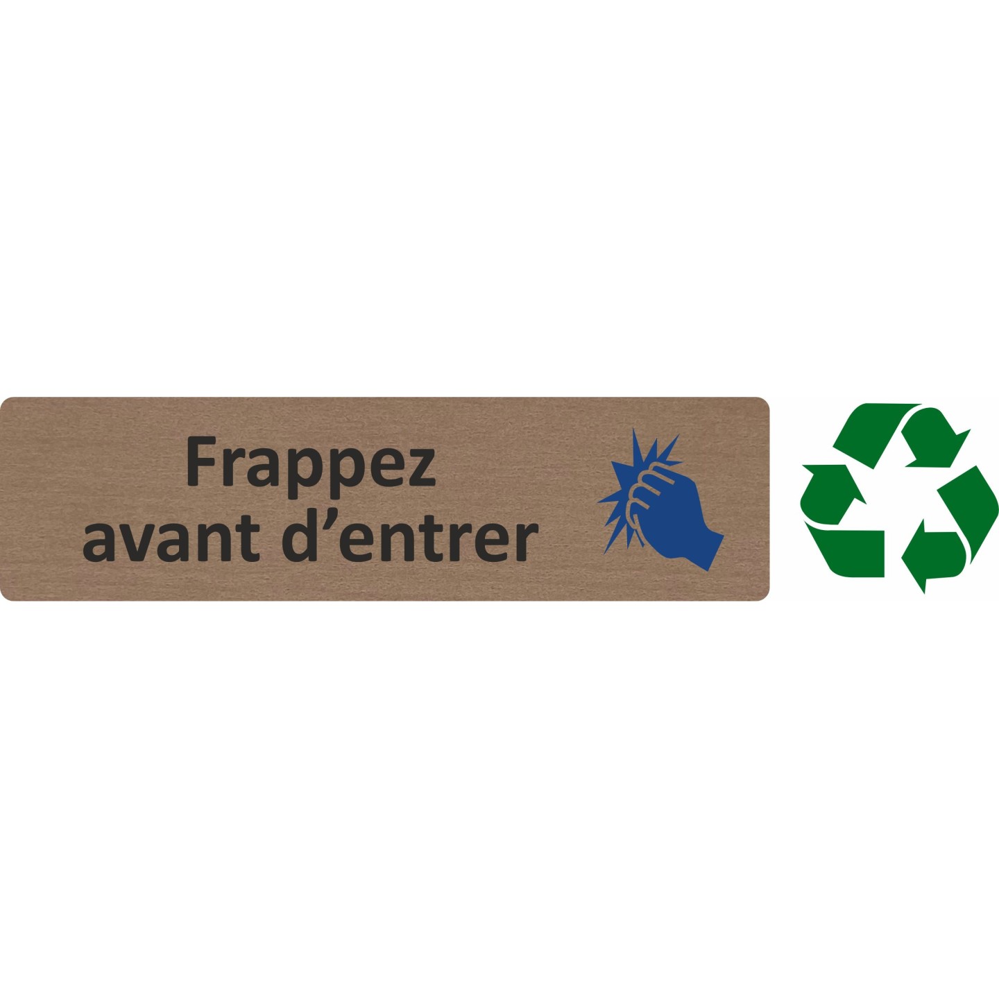 Plaque de porte économique " Frappez avant d'entrer "