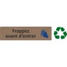 Plaque de porte économique " Frappez avant d'entrer "