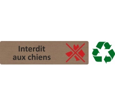 Plaque de porte standard en bois 2.0 " Interdit aux chiens "