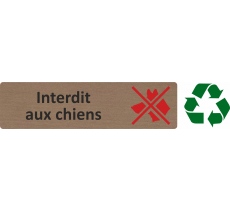 Plaque de porte standard en bois 2.0 " Interdit aux chiens "