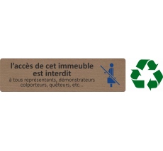 Plaque de porte standard en bois 2.0 " Accès à cet immeuble interdit... "