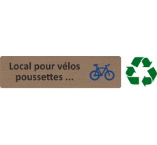 Plaque de porte standard en bois 2.0 " Local vélos, poussettes..."