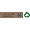 Plaque de porte économique " Local vélos, poussettes..."