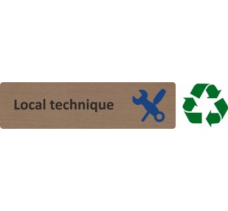 Plaque de porte économique " Local technique "