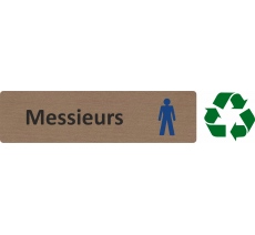 Plaque de porte standard en bois 2.0 " Messieurs "