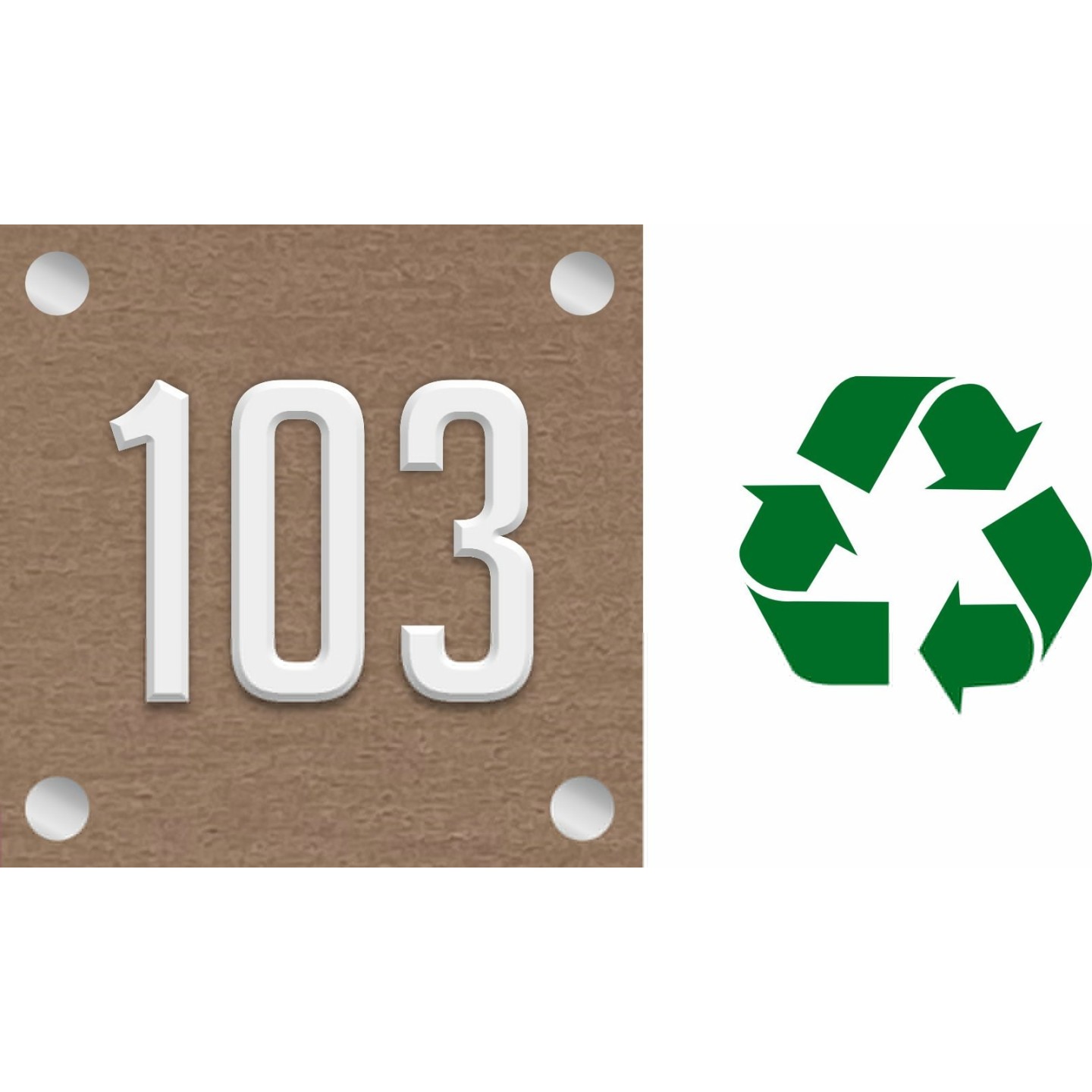 Plaque de porte avec chiffre en relief, en bois