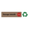 Plaque de porte économique " Passage interdit "