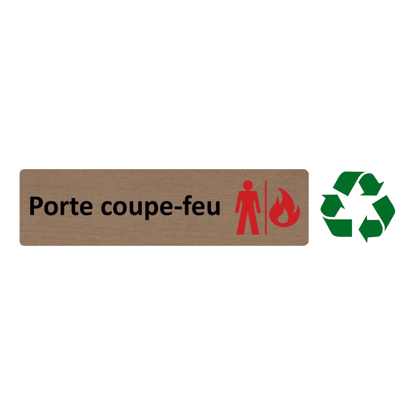 Plaque de porte économique " Porte-coupe-feu "