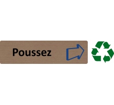 Plaque de porte standard en bois 2.0 " Poussez "