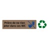 Plaque de porte économique " Prière de ne rien jeter dans ces wc "