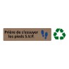Plaque de porte économique " Prière de s'essuyer les pieds svp "