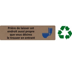 Plaque de porte standard en bois 2.0 " Prière de laisser cet endroit aussi propre... "