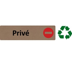 Plaque de porte standard en bois 2.0 " Privé "