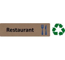 Plaque de porte standard en bois 2.0 " Restaurant "