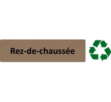 Plaque de porte standard en bois 2.0 " Rez de chaussée "