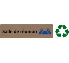 Plaque de porte standard en bois 2.0 " Salle de réunion "