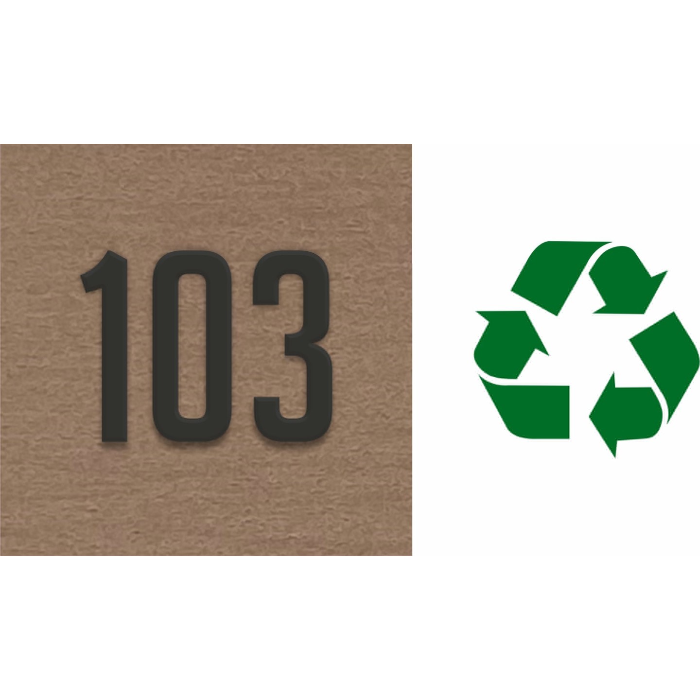 Plaque de porte avec chiffre en relief, en bois