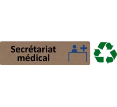 Plaque de porte économique " Secrétariat médical "