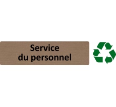 Plaque de porte standard en bois 2.0 " Service du personnel "