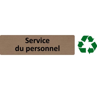 Plaque de porte économique " Service du personnel "