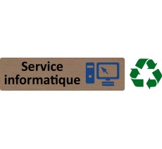 Plaque de porte standard en bois 2.0 " Service informatique "