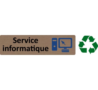 Plaque de porte économique " Service informatique "