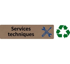 Plaque de porte économique " Services techniques "