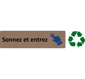 Plaque de porte économique " Sonnez et entrez "