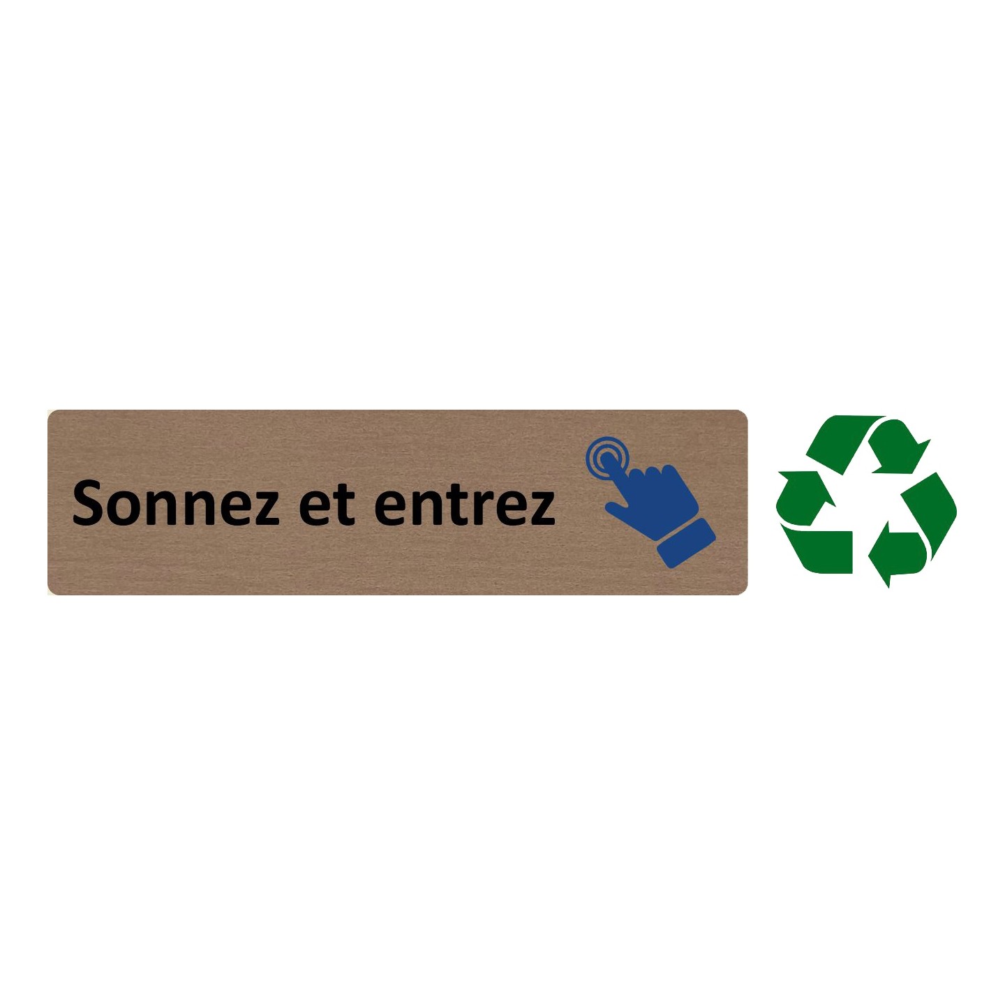 Plaque de porte économique " Sonnez et entrez "