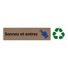 Plaque de porte économique " Sonnez et entrez "