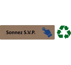 Plaque de porte standard en bois 2.0 " Sonnez svp "