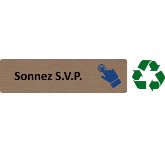 Plaque de porte économique " Sonnez svp "