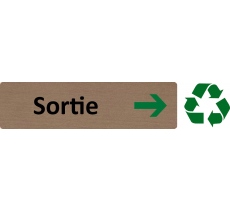 Plaque de porte standard en bois 2.0 " Sortie à droite "