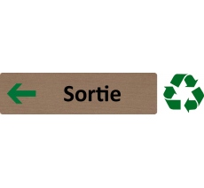 Plaque de porte économique " Sortie à gauche "