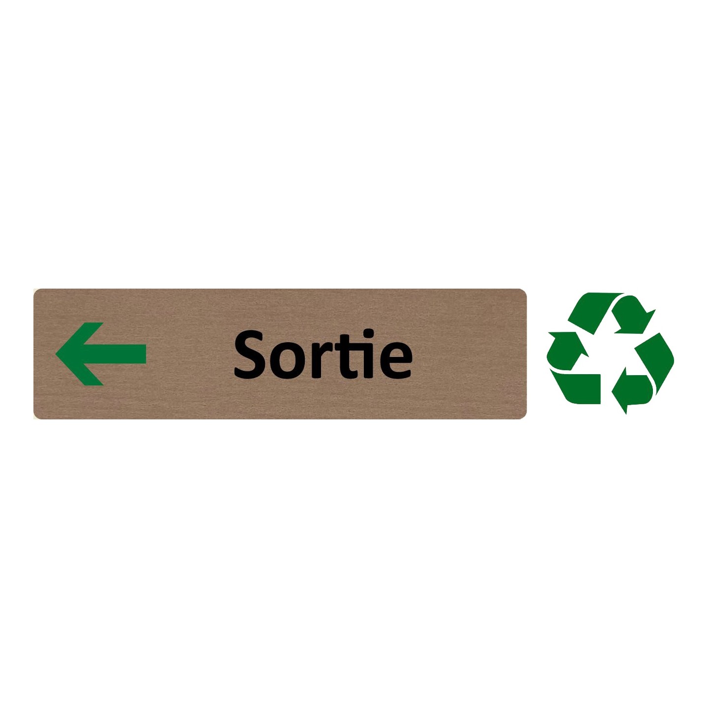 Plaque de porte économique " Sortie à gauche "