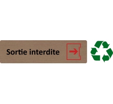 Plaque de porte économique " Sortie interdite "