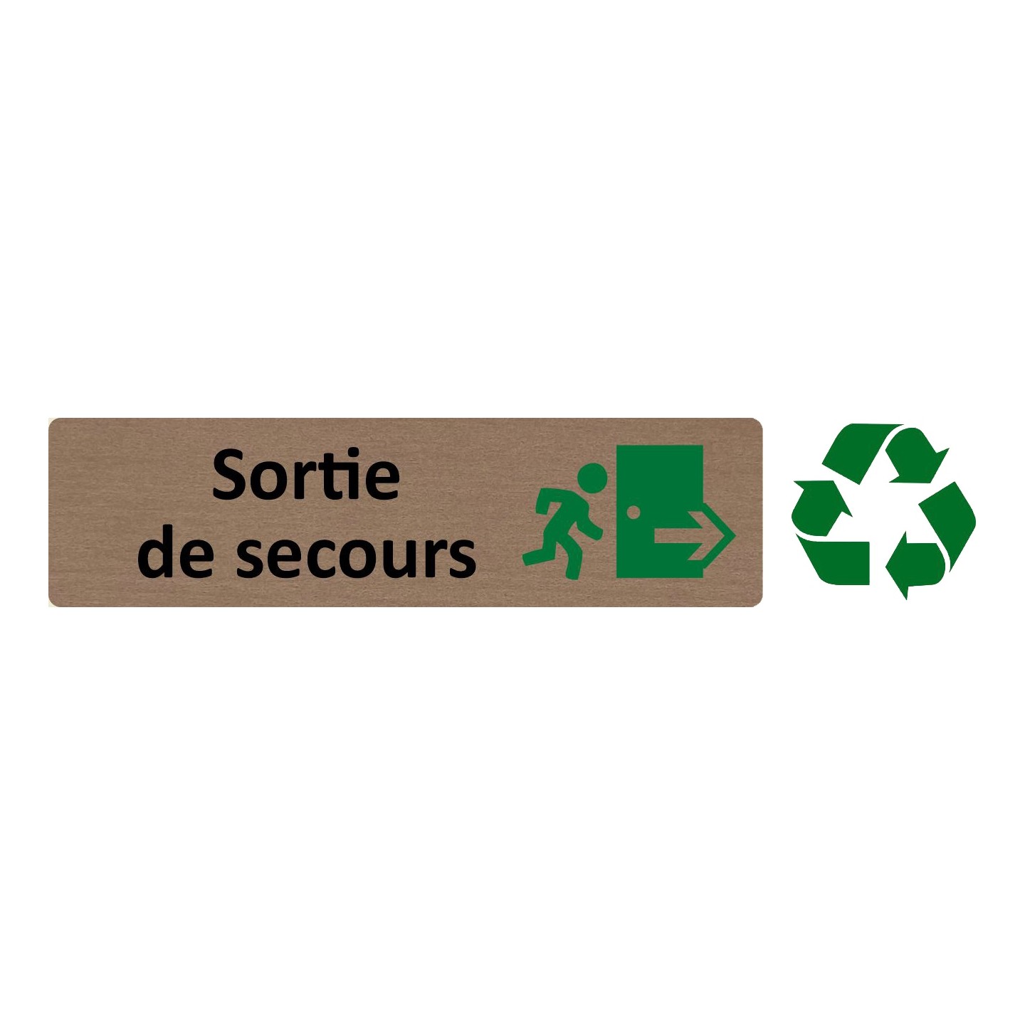 Plaque de porte économique " Sortie de secours à droite "