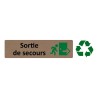 Plaque de porte économique " Sortie de secours à droite "
